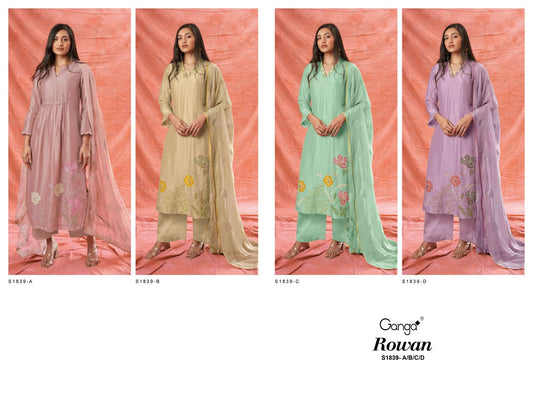 Bowan-1839 New Ganga Premium Bemberg Plazzo Style Suits