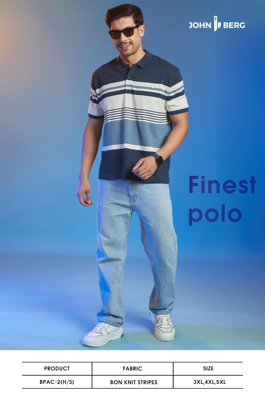 Bpac 2 Plus Size John Berg Knit Mens Tshirts Wholesaler