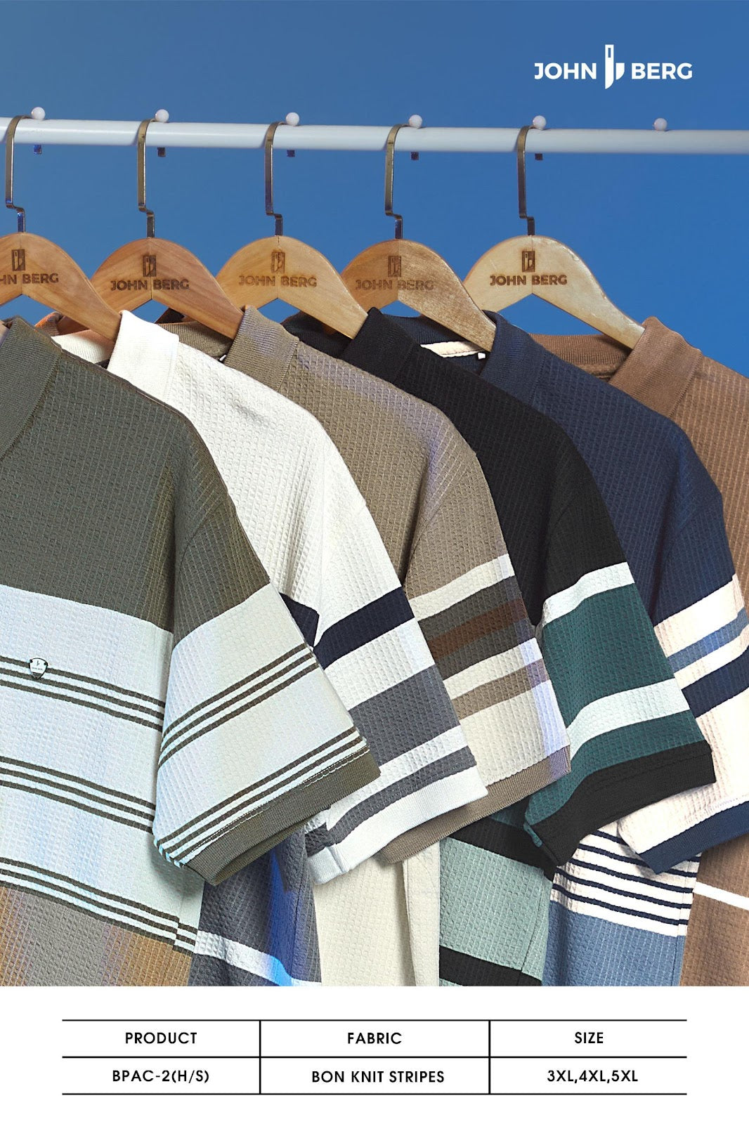Bpac 2 Plus Size John Berg Knit Mens Tshirts Wholesaler