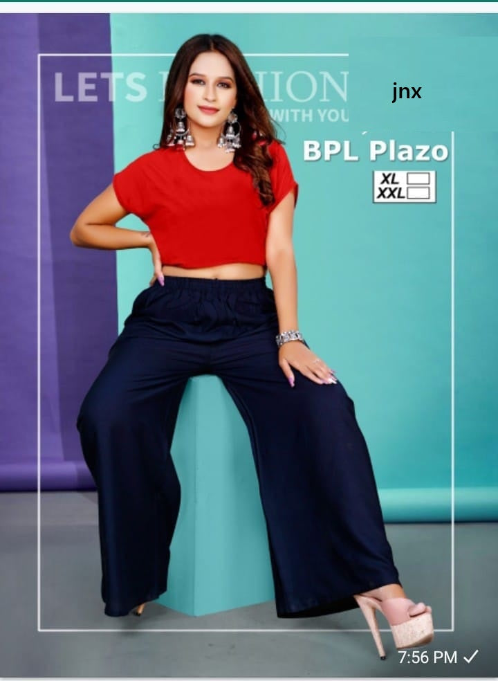Bpl Jnx Rayon Branded Palazzo Wholesaler Gujarat