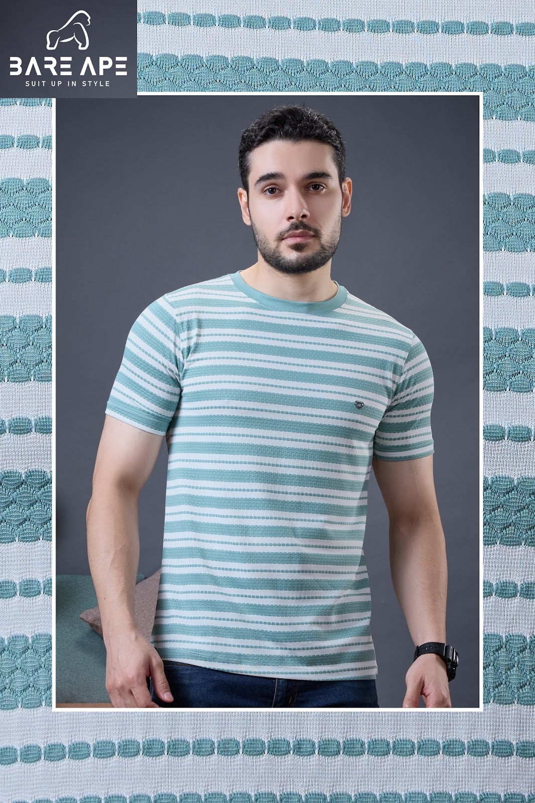 Br 1006 Bare Ape Stripes Mens Tshirts Supplier Ahmedabad