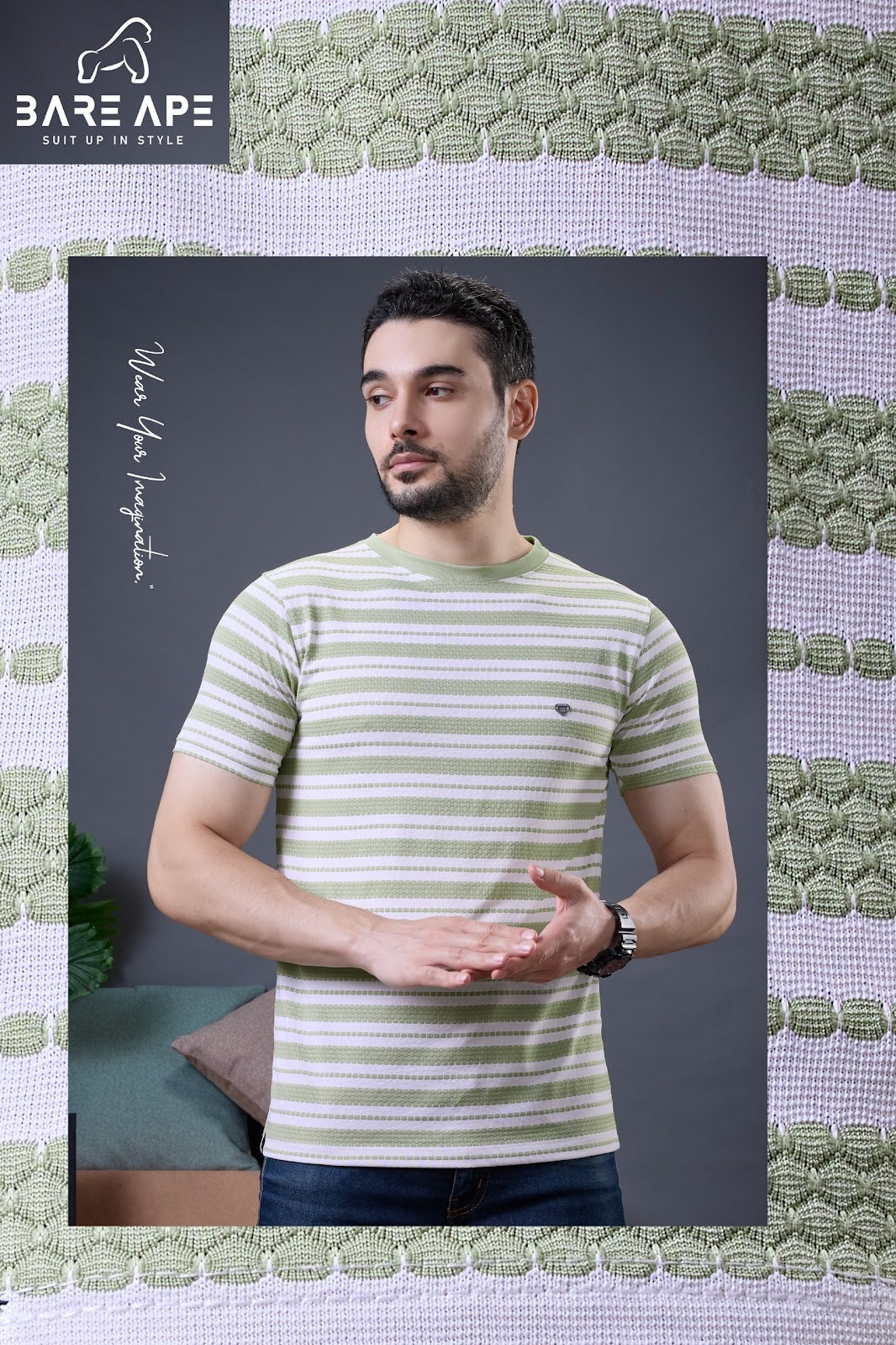 Br 1006 Bare Ape Stripes Mens Tshirts Supplier Ahmedabad