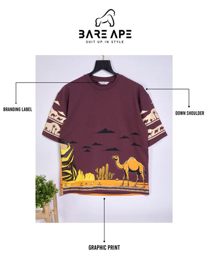 Br 1064 Drop Shoulder Bare Ape Cotton Looper Mens Tshirts Exporter