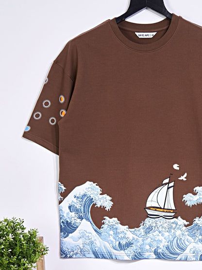 Br 1064 Drop Shoulder Bare Ape Cotton Looper Mens Tshirts Exporter