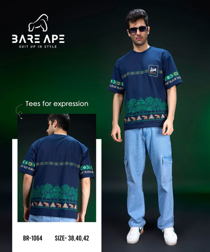 Br 1064 Drop Shoulder Bare Ape Cotton Looper Mens Tshirts Exporter