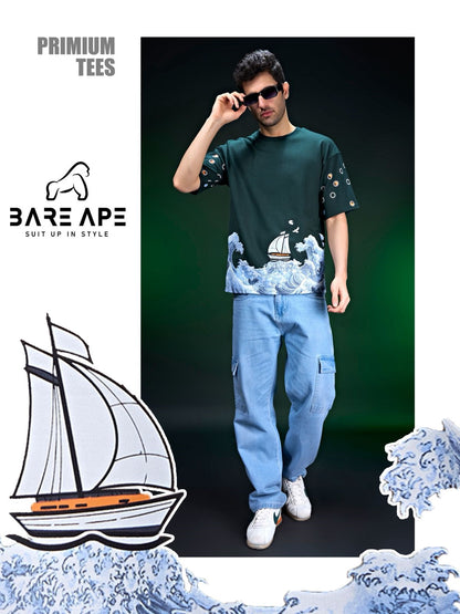 Br 1064 Drop Shoulder Bare Ape Cotton Looper Mens Tshirts Exporter