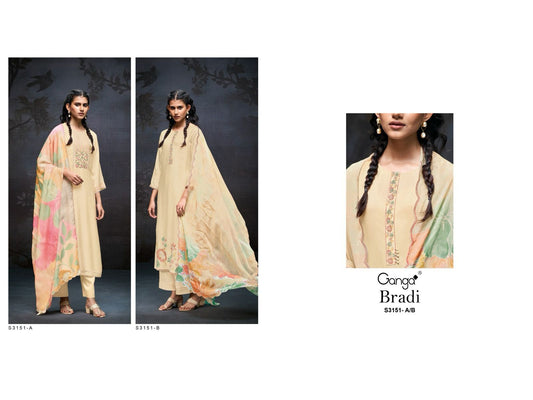 Bradi 3151 Ganga Habutai Silk Pant Style Suits Wholesaler