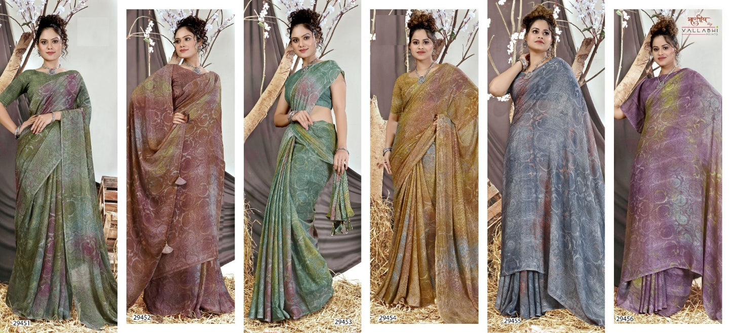 Brahmaputra Vol 6 Vallabhi Prints Georgette Sarees Manufacturer Gujarat