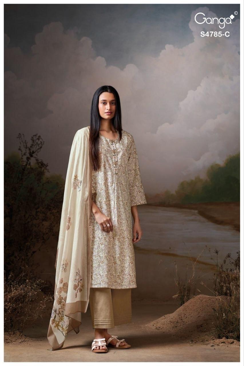 Brahvii S4785 Ganga Cotton Pant Style Suits Wholesaler Gujarat