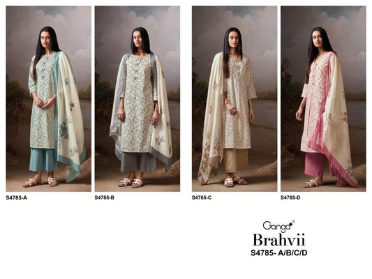 Brahvii S4785 Ganga Cotton Pant Style Suits Wholesaler Gujarat