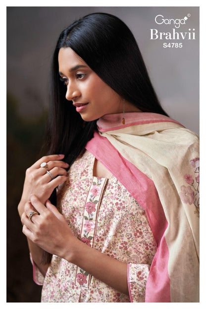 Brahvii S4785 Ganga Cotton Pant Style Suits Wholesaler Gujarat