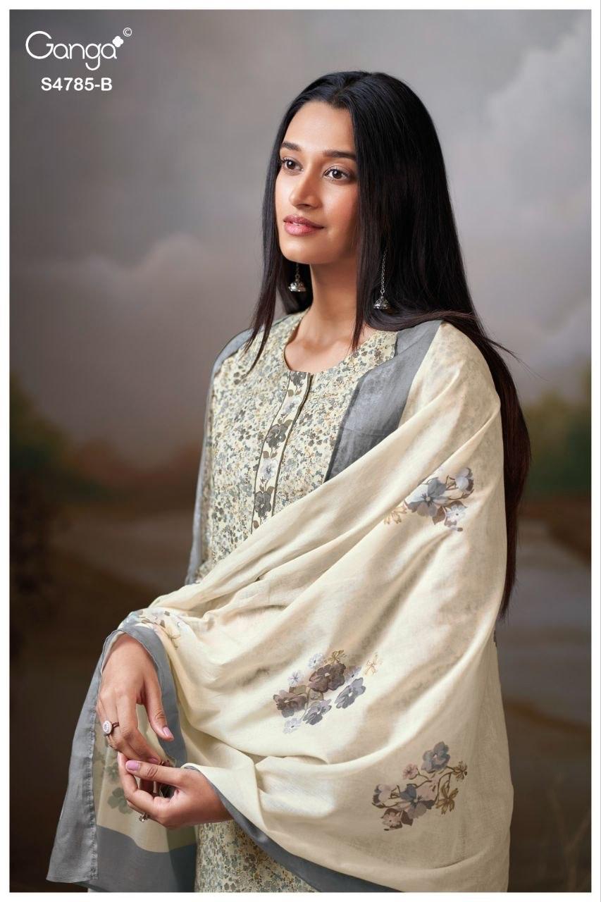 Brahvii S4785 Ganga Cotton Pant Style Suits Wholesaler Gujarat