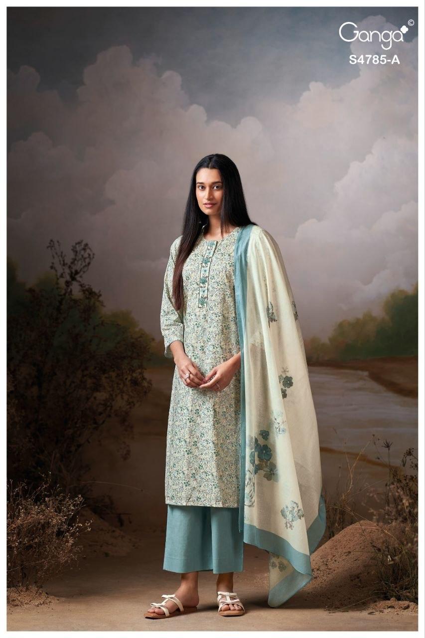 Brahvii S4785 Ganga Cotton Pant Style Suits Wholesaler Gujarat