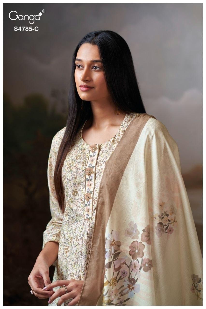 Brahvii S4785 Ganga Cotton Pant Style Suits Wholesaler Gujarat