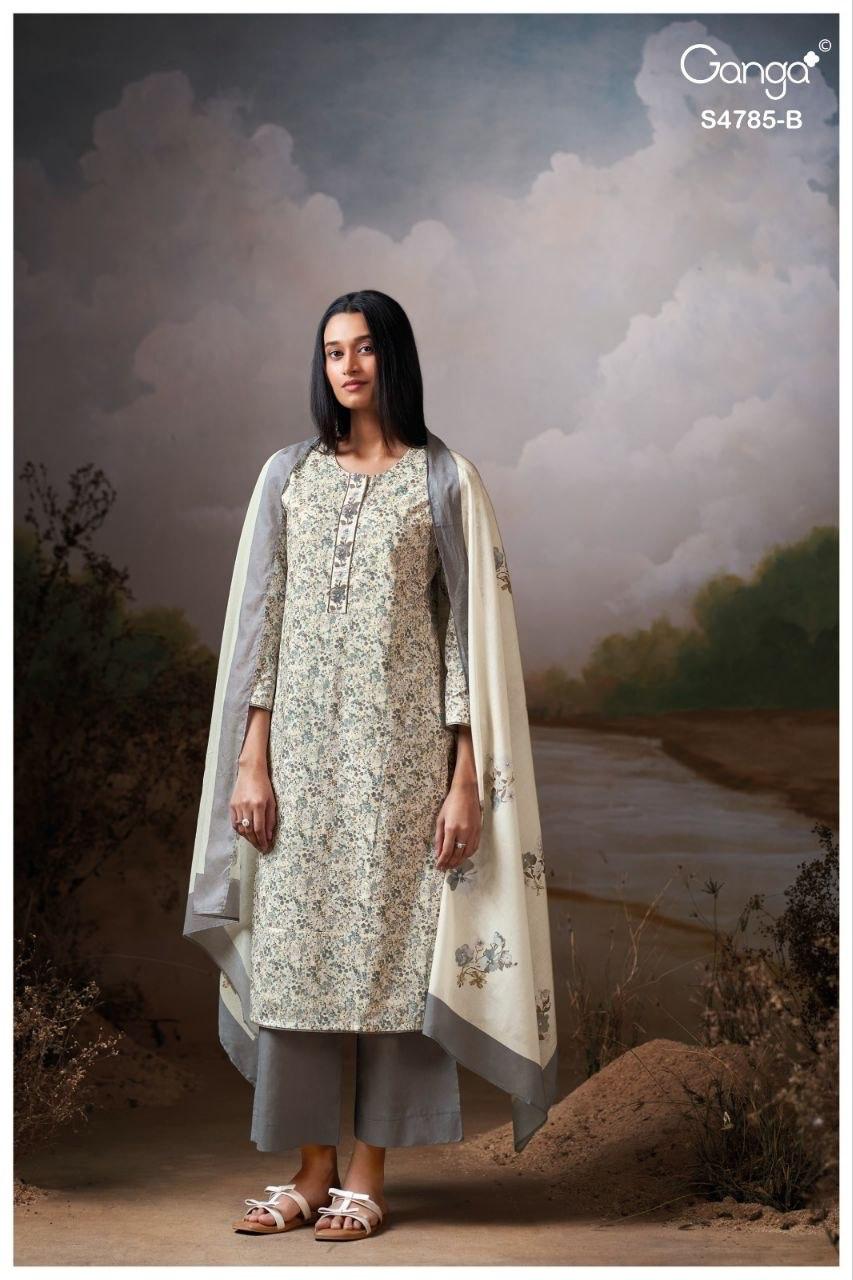 Brahvii S4785 Ganga Cotton Pant Style Suits Wholesaler Gujarat