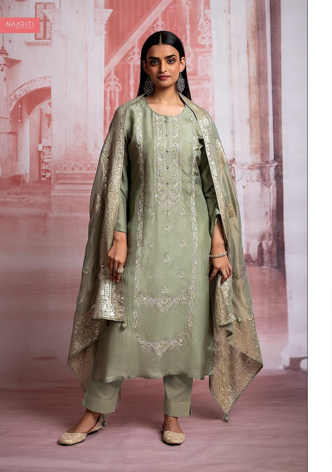 Brami Naariti Silk Pant Style Suits Wholesaler Ahmedabad