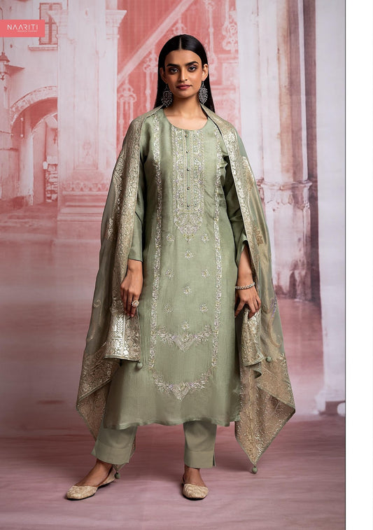 Brami Naariti Silk Pant Style Suits Wholesaler Ahmedabad