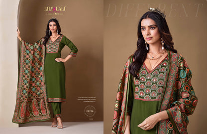 Brasso Lily Lali Roman Silk Readymade Pant Style Suits Manufacturer Gujarat