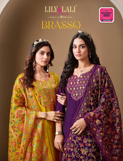 Brasso Lily Lali Roman Silk Readymade Pant Style Suits Manufacturer Gujarat