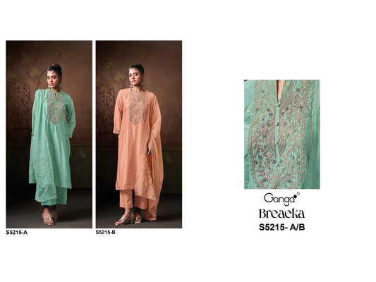Breaeka S5215 Ganga Russian Silk Plazzo Style Suits Exporter India