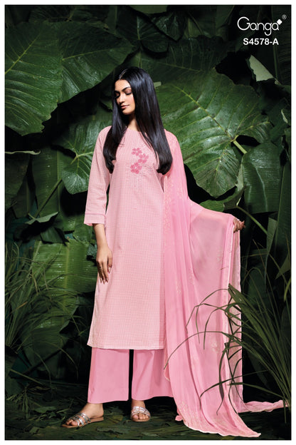 Breesa 4578 Ganga Cotton Plazzo Style Suits Wholesale