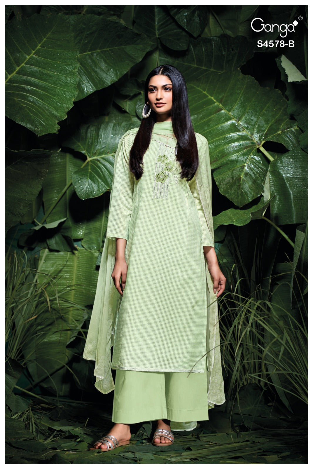 Breesa 4578 Ganga Cotton Plazzo Style Suits Wholesale