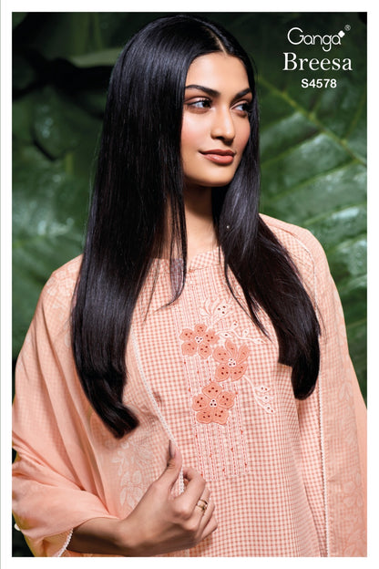 Breesa 4578 Ganga Cotton Plazzo Style Suits Wholesale
