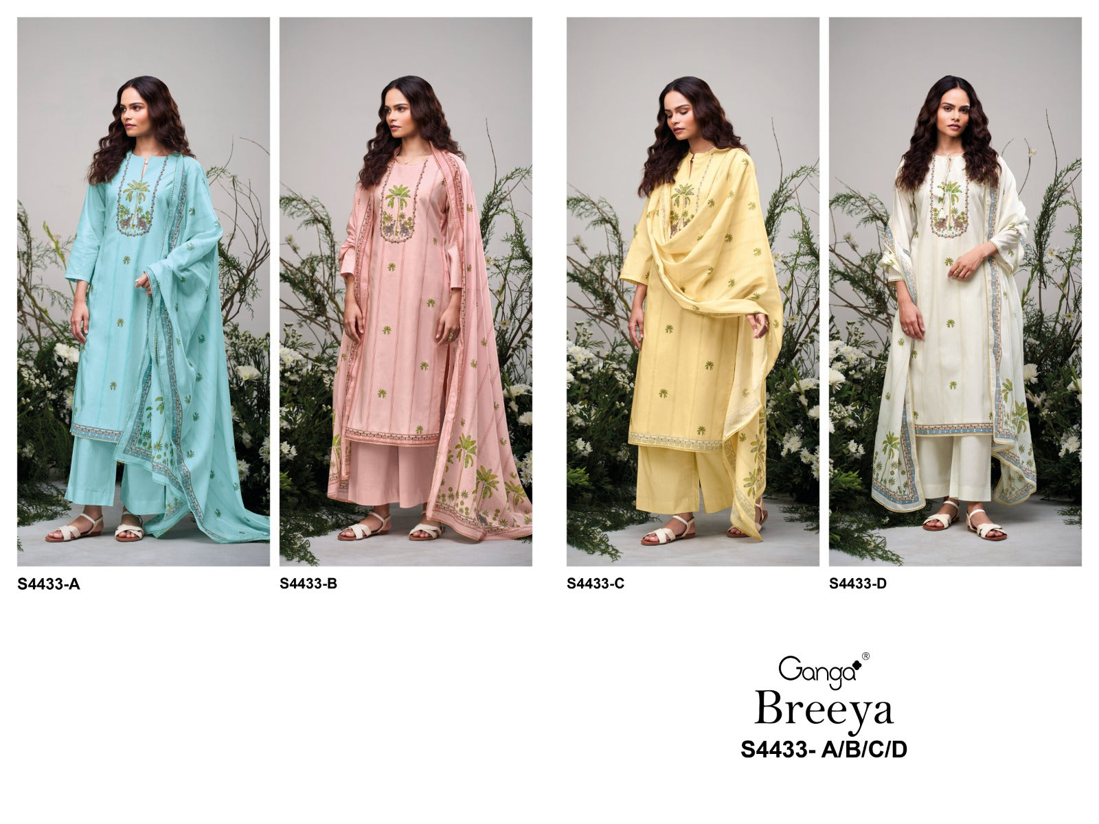 Breeya 4433 Ganga Pure Cotton Pant Style Suits Wholesale Price