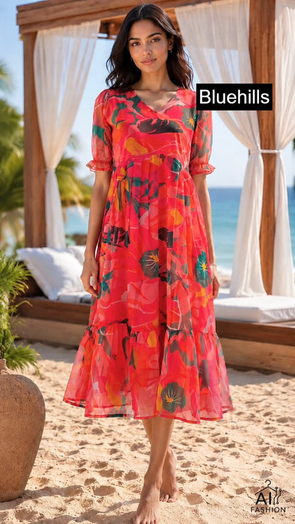 Breeze Bluehills Georgette One Piece Manufacturer Gujarat