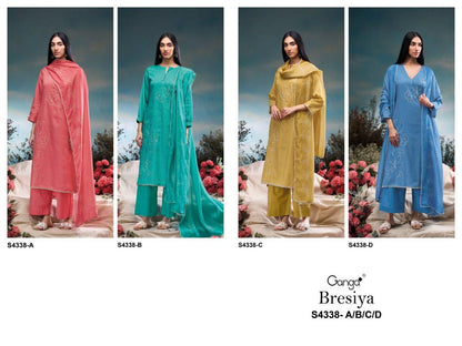 Bresiya 4338 Ganga Cotton Satin Salwar Suits Wholesale Price