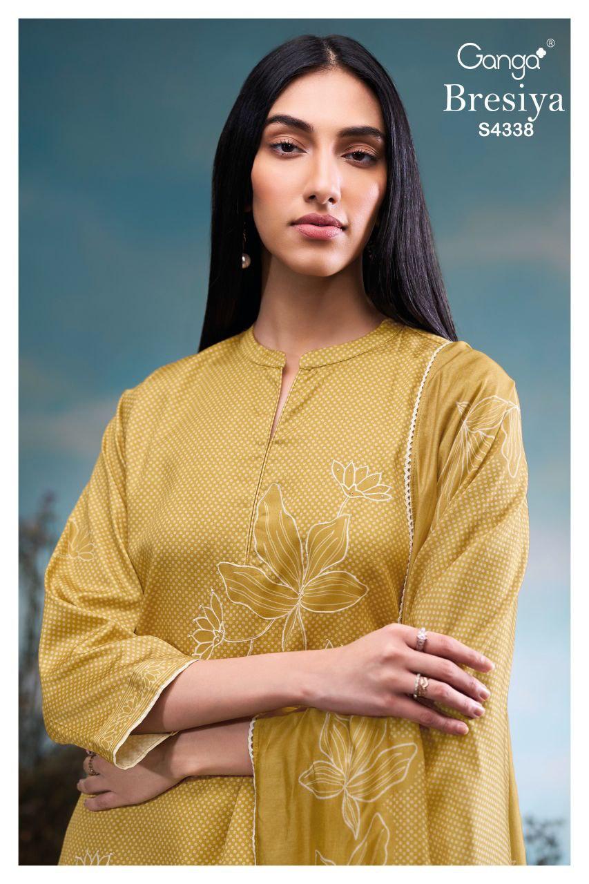 Bresiya 4338 Ganga Cotton Satin Salwar Suits Wholesale Price