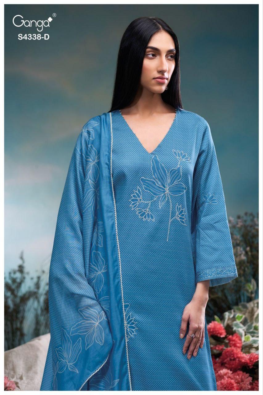 Bresiya 4338 Ganga Cotton Satin Salwar Suits Wholesale Price