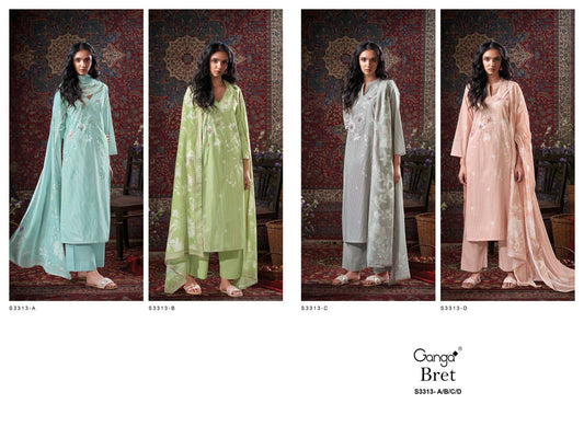 Bret Ganga Premium Cotton Plazzo Style Suits Exporter Gujarat