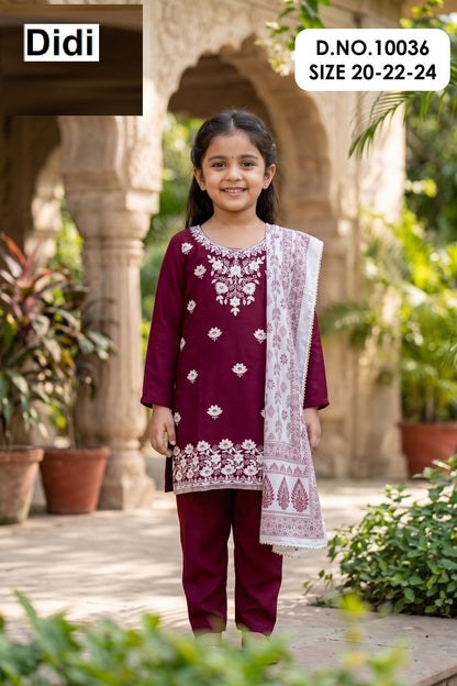 Breya Dn 10036 Didi Roman Silk Girls Readymade Pant Suits Wholesaler Ahmedabad