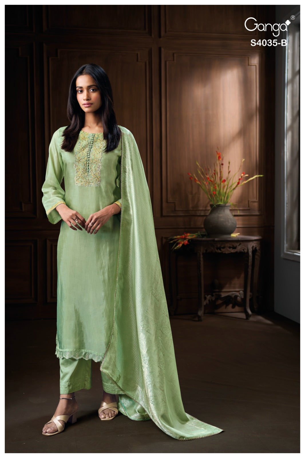 Breyana 4035 Ganga Plazzo Style Suits Supplier Ahmedabad