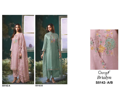 Brialyn S5142 Ganga Habutai Silk Pant Style Suits Supplier India