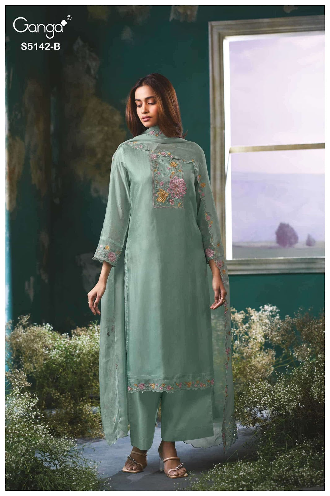 Brialyn S5142 Ganga Habutai Silk Pant Style Suits Supplier India