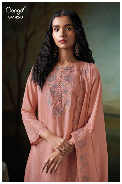 Brianae 4142 Ganga Pure Bemberg Salwar Suits Exporter India