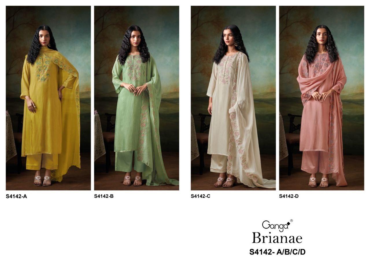 Brianae 4142 Ganga Pure Bemberg Salwar Suits Exporter India