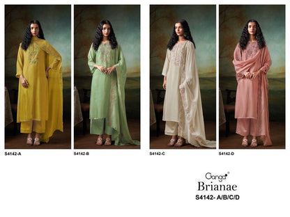 Brianae 4142 Ganga Pure Bemberg Salwar Suits Exporter India