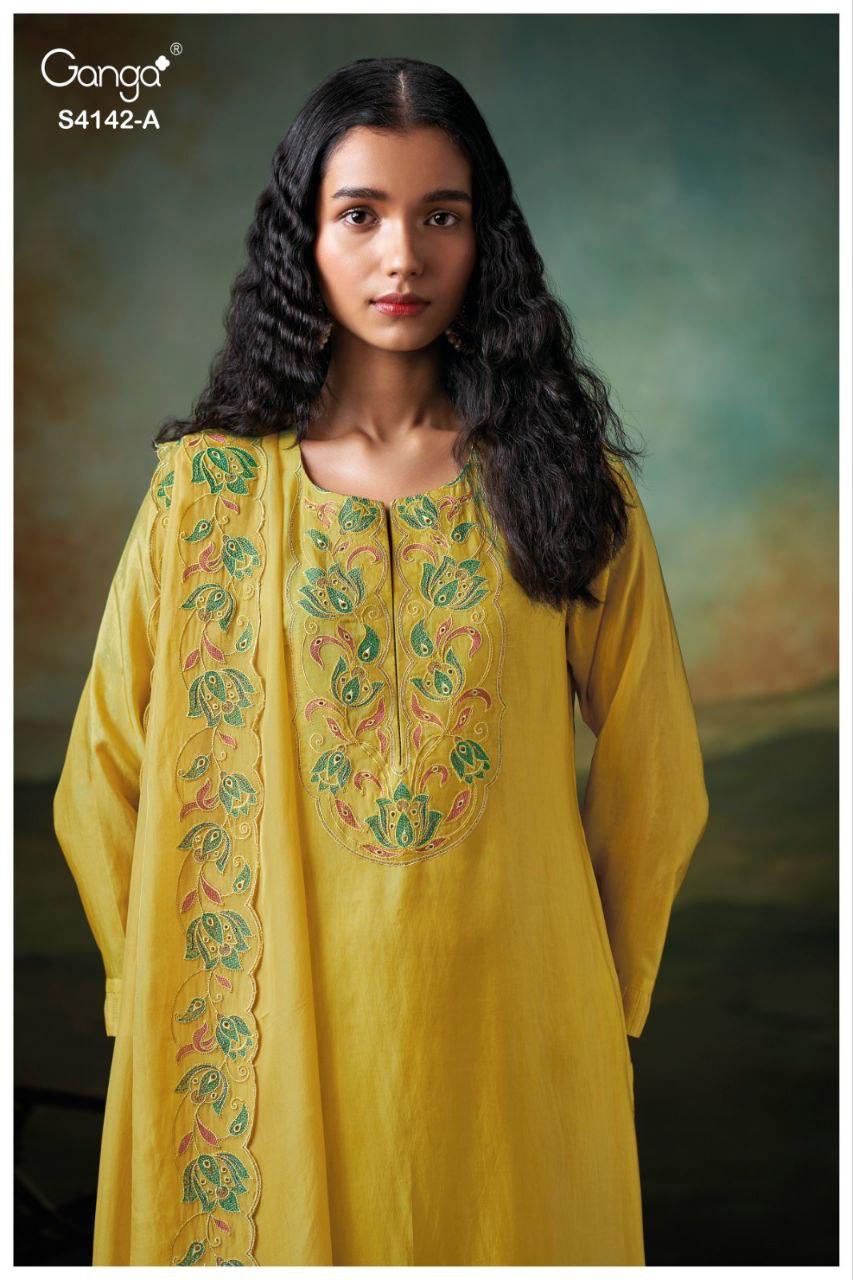 Brianae 4142 Ganga Pure Bemberg Salwar Suits Exporter India