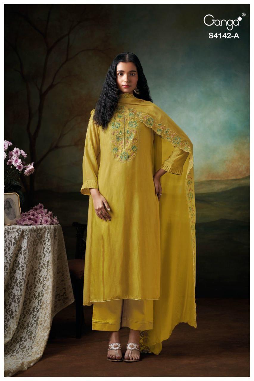 Brianae 4142 Ganga Pure Bemberg Salwar Suits Exporter India