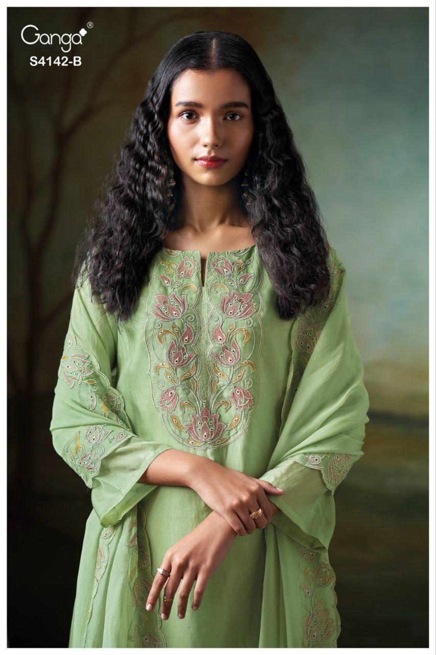 Brianae 4142 Ganga Pure Bemberg Salwar Suits Exporter India