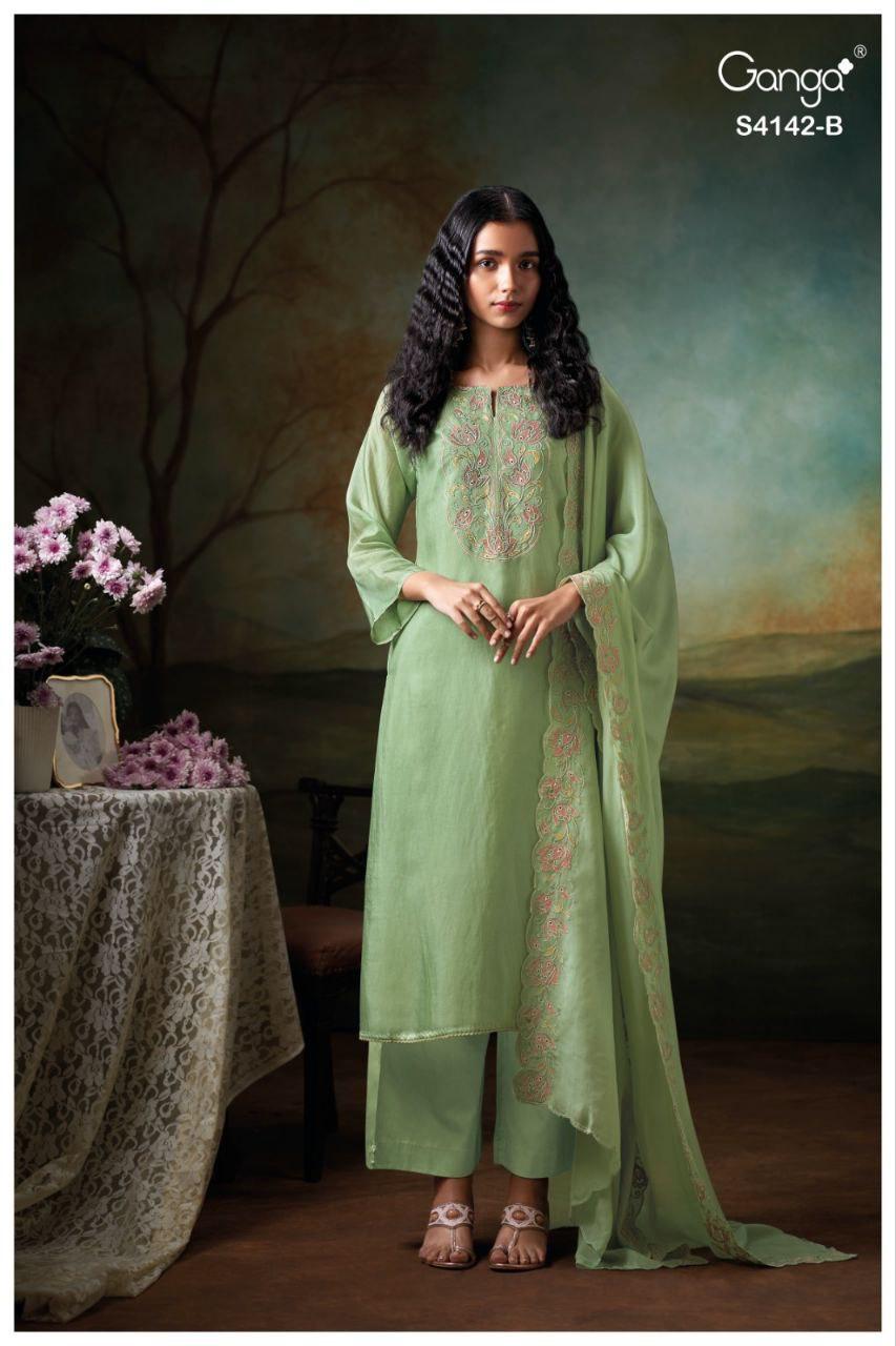 Brianae 4142 Ganga Pure Bemberg Salwar Suits Exporter India