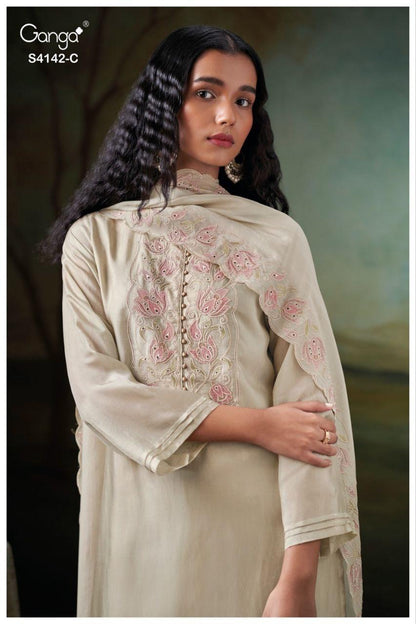 Brianae 4142 Ganga Pure Bemberg Salwar Suits Exporter India