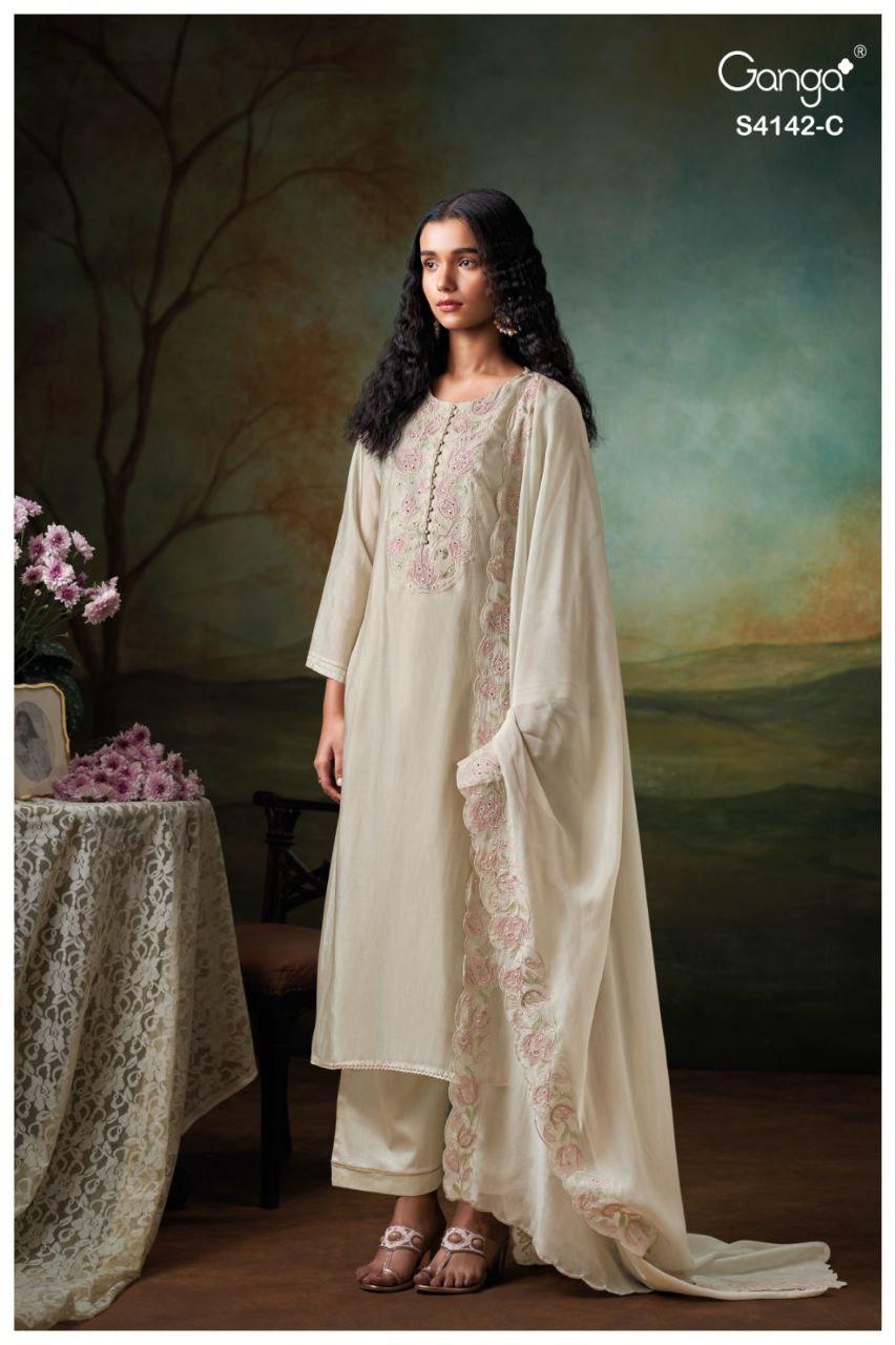 Brianae 4142 Ganga Pure Bemberg Salwar Suits Exporter India