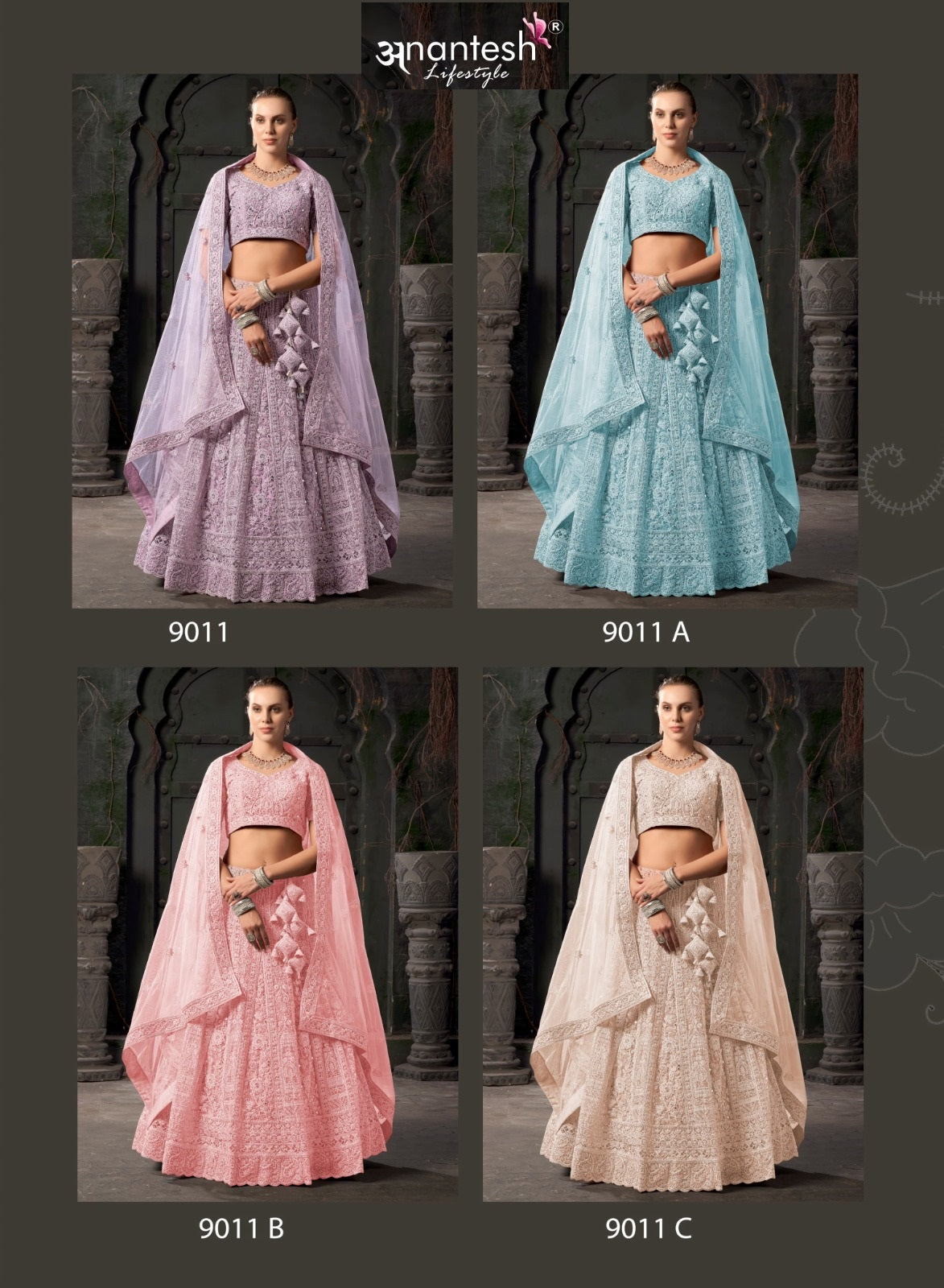 Bridal Couture Vol 03 9011 Anantesh Net Readymade Lehenga Choli Wholesale Rate