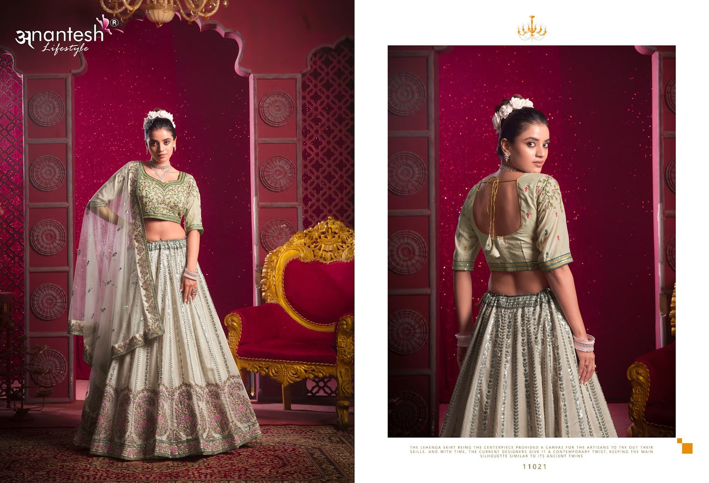Bridemaid Vol 04 11021-11022 Anantesh Silk Readymade Lehenga Choli Wholesaler Ahmedabad