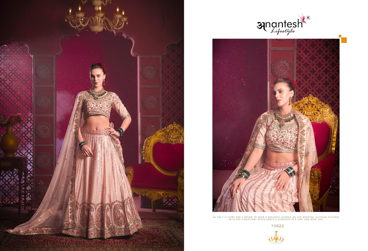 Bridemaid Vol 04 11021-11022 Anantesh Silk Readymade Lehenga Choli Wholesaler Ahmedabad