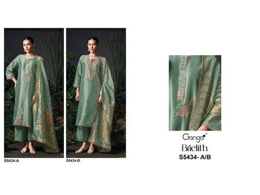 Brielith S5434 Ganga Bemberg Silk Plazzo Style Suits Manufacturer Ahmedabad